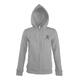 Chaqueta de ch�ndal gris jaspeado en mezcla de algod�n con capucha y cremallera completa, corte de mujer.