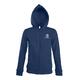 Chaqueta de ch�ndal azul marino de mezcla de algod�n para mujer con capucha y cremallera completa.