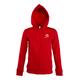 Chaqueta de ch�ndal roja de mezcla de algod�n para mujer con capucha y cremallera completa.