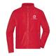 Chaqueta polar roja de poli�ster para hombre con cremallera completa.
