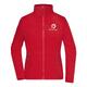 Chaqueta polar roja de poli�ster para mujer con cremallera completa.