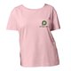 Camiseta rosa de algod�n para mujer con mangas cortas.