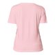 Camiseta rosa de algod�n para mujer con mangas cortas.