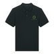 Polo negro de algod�n org�nico para hombre con tapeta de botones corta.
