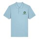 Polo de hombre azul cielo de algod�n org�nico con tapeta de botones corta.
