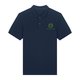 Polo azul marino de algod�n org�nico para hombre con tapeta de botones corta.