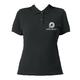 Polo negro de mujer en algod�n org�nico con tapeta de botones corta.