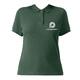 Polo de algod�n verde para mujer con tapeta de botones.