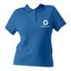 Polo de mujer azul real en algod�n org�nico con tapeta de botones corta.