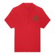 Polo rojo de mujer en algod�n org�nico con tapeta de botones corta.
