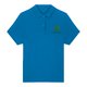 Polo de mujer azul real en algod�n org�nico con tapeta de botones corta.