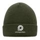 Gorro de punto verde oliva de material el�stico con borde doblado de canal�.
