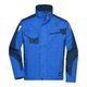 Chaqueta de trabajo azul de polister y algodn, unisex, con cremallera y mltiples bolsillos.
