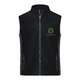 Chaleco polar de polister negro y gris con cremallera completa.