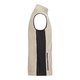 Chaleco polar de polister beige/negro con bolsillo con cremallera.