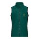 Chaleco polar de polister verde oscuro con cremallera completa y bolsillos.