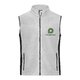 Chaleco polar de polister blanco/gris con cremallera y bolsillos laterales para mujer.