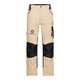 Pantalones de trabajo beige/negro en mezcla de polister y algodn con bolsillos.