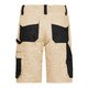 Pantalones cortos de trabajo beige/negro en mezcla de algodn con mltiples bolsillos.