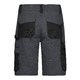 Pantalones cortos de polister-algodn gris oscuro/negro con mltiples bolsillos.
