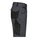 Pantalones cortos gris oscuro/negro de polister-algodn con mltiples bolsillos.