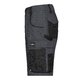 Pantalones cortos gris oscuro/negro de polister y algodn con mltiples bolsillos.