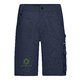 Pantalones cortos azul marino de mezcla de polister y algodn con mltiples bolsillos.