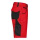 Pantalones cortos de trabajo rojo y negro de mezcla de polister y algodn con mltiples bolsillos.