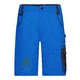 Pantalones cortos de trabajo azules de mezcla de polister y algodn con bolsillos.
