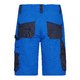 Pantalones cortos de trabajo azules de mezcla de polister y algodn con mltiples bolsillos.