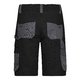 Pantalones cortos de trabajo negros y grises de mezcla de polister y algodn con mltiples bolsillos.
