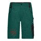 Pantalones cortos unisex de tela verde con bolsillos.