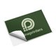 Adhesivo rectangular de papel con forma personalizada.