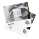 Tarjetas plegables de papel en formato vertical con estampado en lmina caliente.