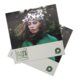 Tarjetas plegables de papel con barniz UV parcial.