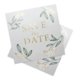 Tarjeta cuadrada de papel con estampado parcial en lmina.