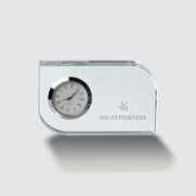 Elegante reloj decorativo en bloque de cristal Vicenza
