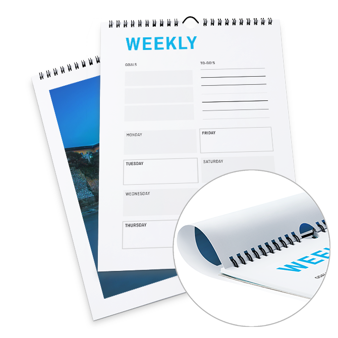 Calendarios semanales con encuadernacin en espiral 4/4