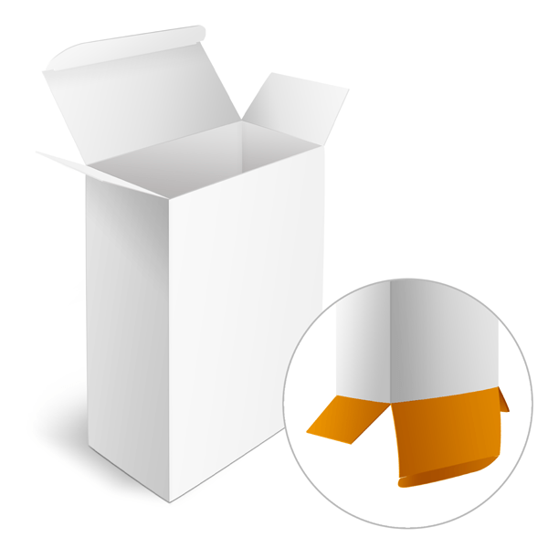 Cajas plegables con solapas opuestas, sin imprimir