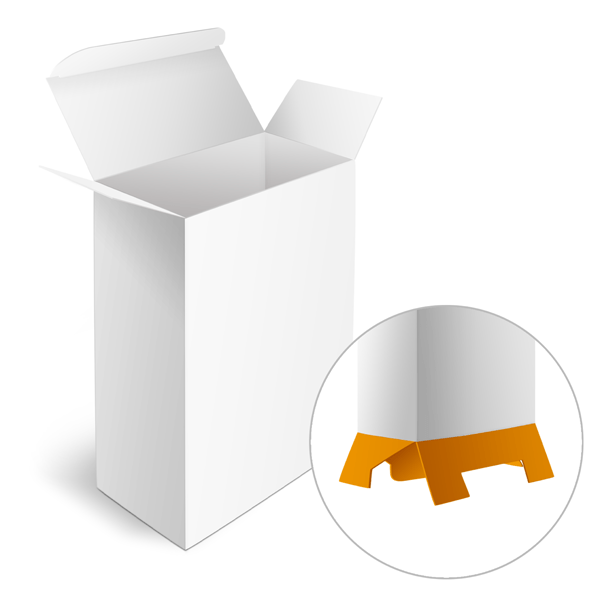 Cajas plegables con fondo insertable y solapa, sin imprimir