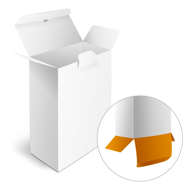 Cajas plegables con lengeta de seguridad, sin imprimir
