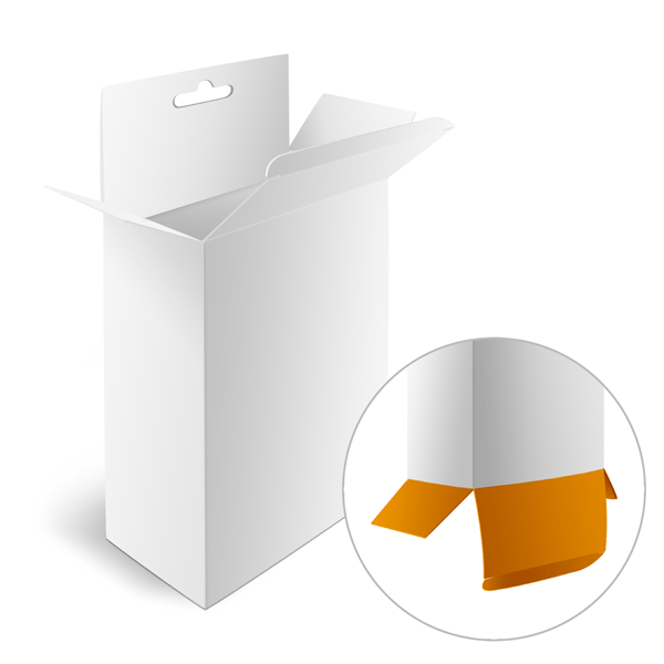 Cajas plegables con euro-perforación y fondo insertable, sin imprimir