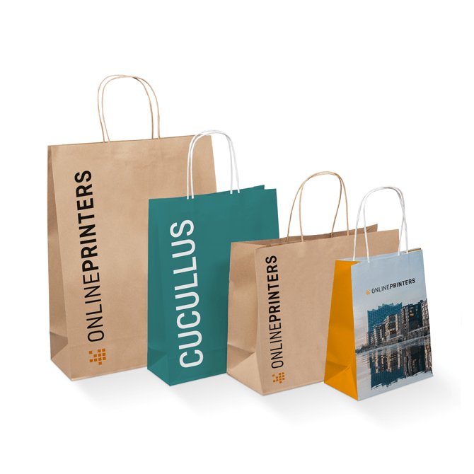Bolsas con asas de cuerda de papel