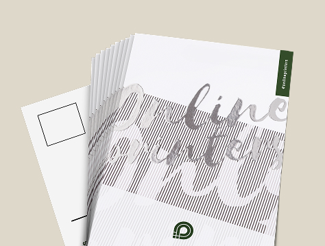Tarjetas plegables con acabado parcial