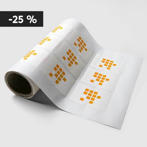 Etiquetas adhesivas cuadradas, papel offset de 70 g/m
