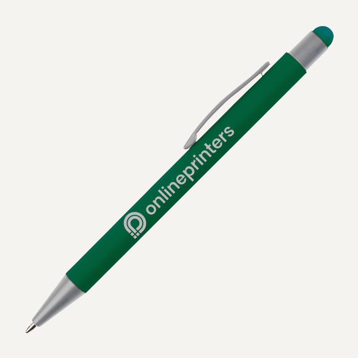 Imagen Bol�grafo verde oscuro con puntero t�ctil y logo
