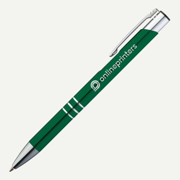 Imagen Bol�grafo de metal verde con logo grabado con l�ser