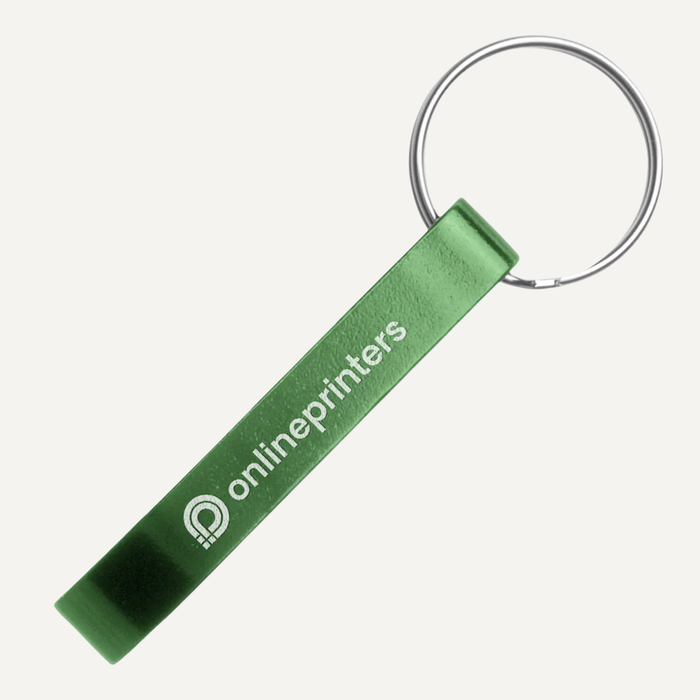 Imagen Abrebotellas verde con anilla para llaves y logo grabado con l�ser