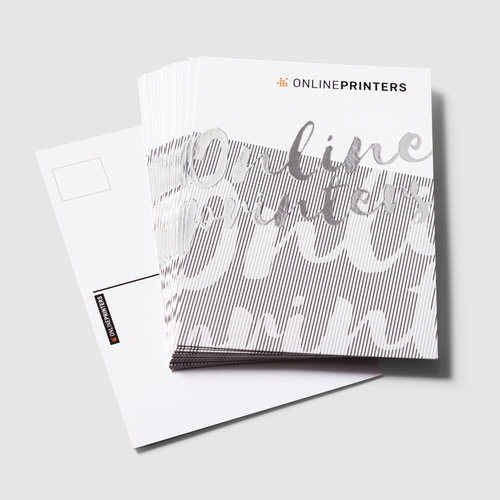 Tarjetas postales con laminado plata parcial