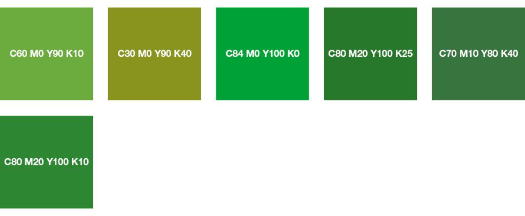 Colores CMYK: verde hierba y verde mayo